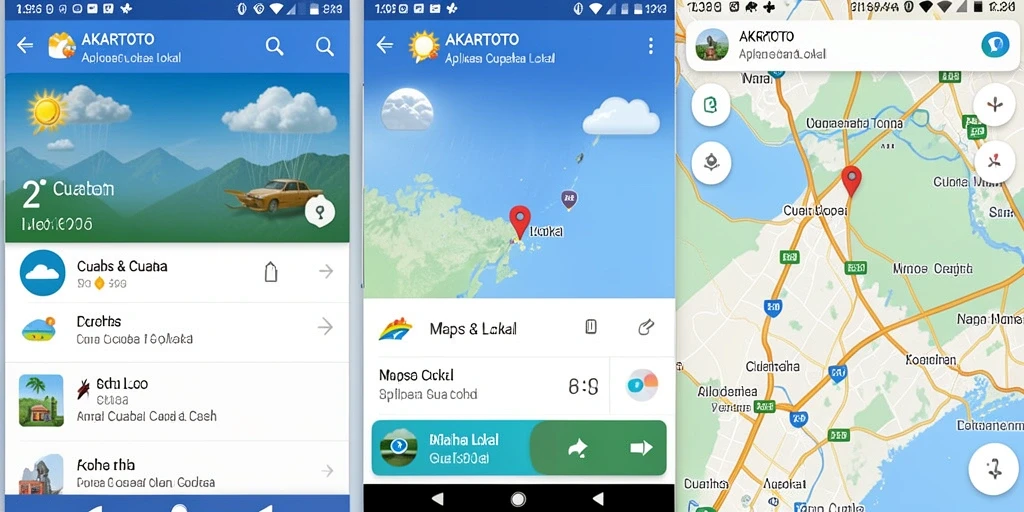 Antarmuka sederhana dan informatif dari aplikasi Cuaca Lokal.