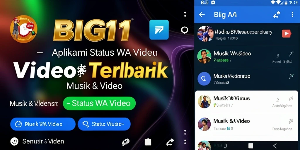 Tampilan antarmuka BIG11 untuk Status WA Video yang menarik dan user-friendly.