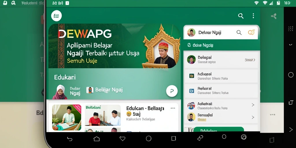 Tampilan antarmuka DEWAPG saat belajar membaca Al-Qur'an.