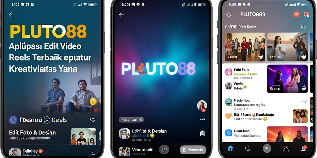 Antarmuka intuitif aplikasi PLUTO88 untuk Edit Video Reels