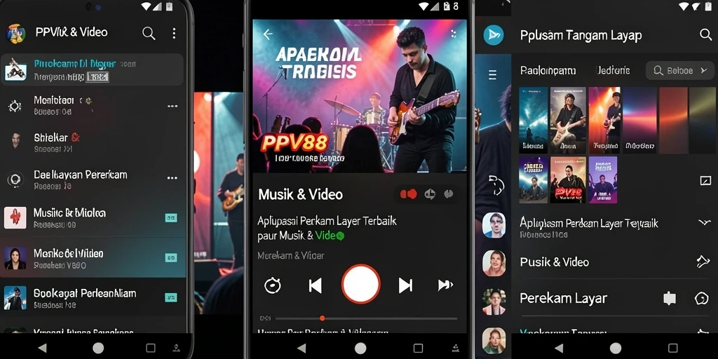 Tampilan antarmuka utama aplikasi Perekam Layar PPV88.