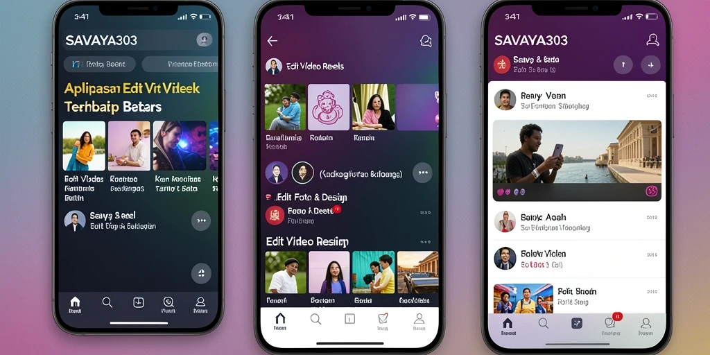 Tampilan antarmuka SAVAYA303 untuk pengeditan video Reels yang intuitif dan menarik.