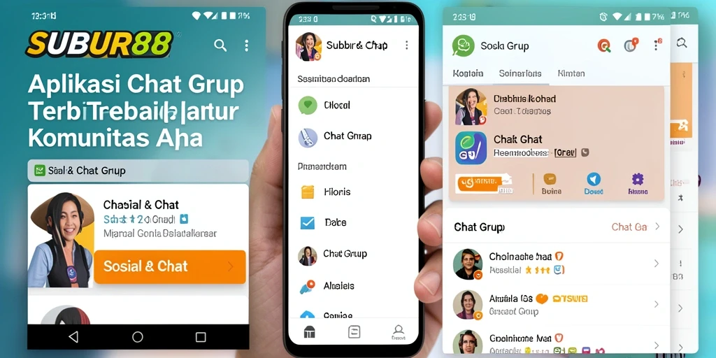 Antarmuka SUBUR88 menampilkan fungsi Chat Grup yang interaktif dan mudah digunakan.
