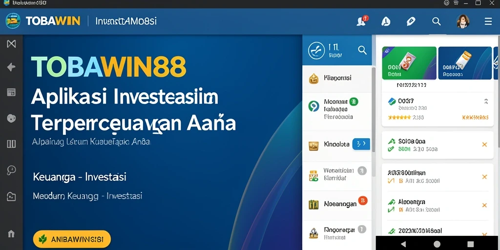 Tampilan antarmuka TOBAWIN88 yang modern dan fungsional untuk investasi.