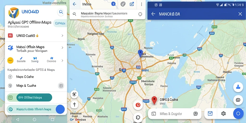 Tampilan antarmuka aplikasi GPS Offline Maps UNO4D yang intuitif dan mudah digunakan.