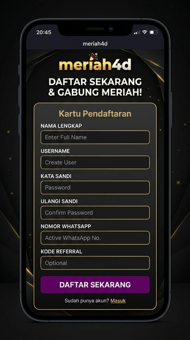 Panduan Registrasi Akun Baru meriah4d untuk Pengguna Android