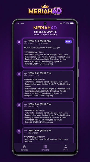 Riwayat Versi Meriah4D untuk Pengguna Android
